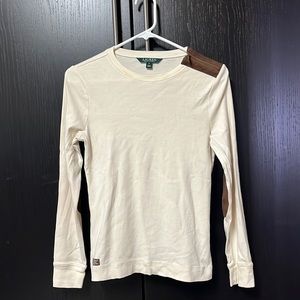 Lauren Ralph Lauren Long Sleeve Blouse - Cream - Medium